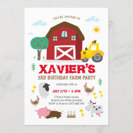 Boerderij feestuitnodiging, boerderij verjaardag kaart