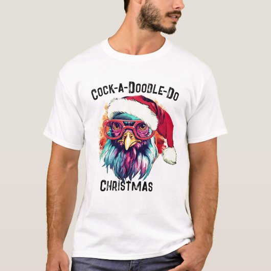Boerderij Fitness Gym T-shirt, Kerst Haan Humor Gi T-shirt (Voorkant)
