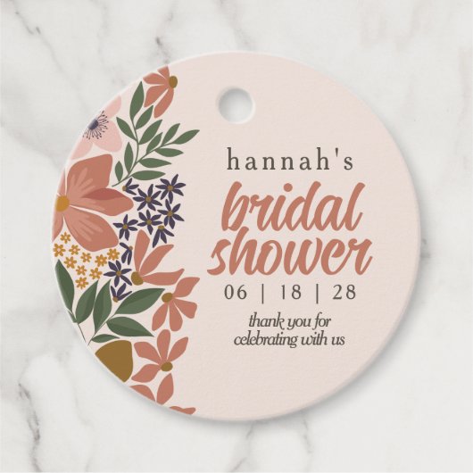 Boerderij Floral Vrijgezellenfeest of bruiloft Bedankjes Labels (Voorkant)