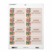 Boerderij Floral Vrijgezellenfeest Retour Adres La Etiket (Full Sheet)