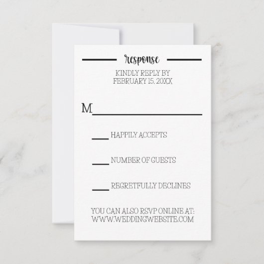 Boerderij Fonts bruiloft RSVP Kaart (Voorkant)