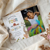 Boerderij foto 4e verjaardagsuitnodiging kaart