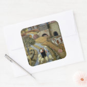 Boerderij Franse Straat Vierkante Sticker (Envelop)