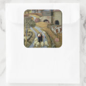 Boerderij Franse Straat Vierkante Sticker (Tas)