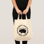 Boerderij Fresh Bacon Varken Silhouet Krans Tote Bag (Voorkant (product))