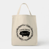 Boerderij Fresh Bacon Varken Silhouet Krans Tote Bag (Achterkant)