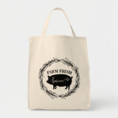 Boerderij Fresh Bacon Varken Silhouet Krans Tote Bag (Voorkant)