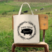 Boerderij Fresh Bacon Varken Silhouet Krans Tote Bag