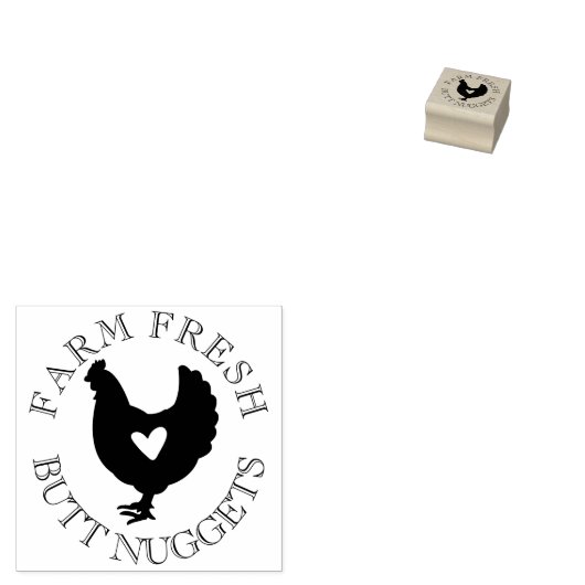 Boerderij Fresh Butt Nuggets Chicken Egg Rubber St Rubberstempel (Gestempeld)