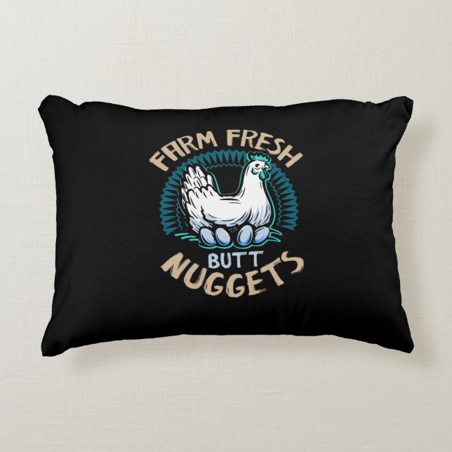 Boerderij Fresh Butt Nuggets Chicken Funny Accent Kussen (Voorkant)