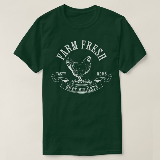 Boerderij Fresh Butt Nuggets Funny Chicken Egg Far T-shirt (Design voorkant)