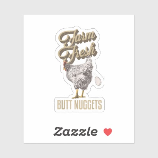 Boerderij Fresh Butt Nuggets Funny Chicken Farmer  Sticker (Vel)