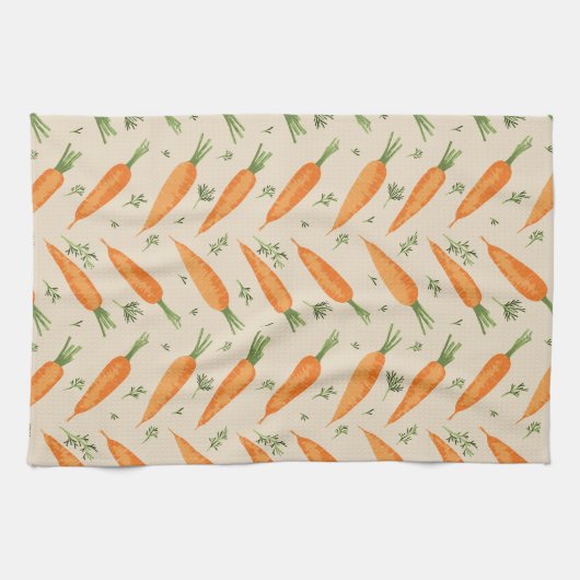 Boerderij-Fresh Carrot visgraatpatroon Theedoek (Horizontaal)