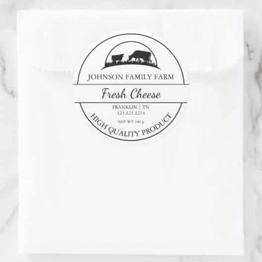 Boerderij Fresh Cheese Label (Tas)