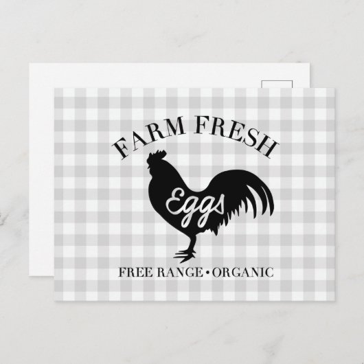 Boerderij Fresh Chicken Country Gingham Briefkaart (Voorkant / Achterkant)
