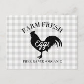 Boerderij Fresh Chicken Country Gingham Briefkaart (Voorkant)