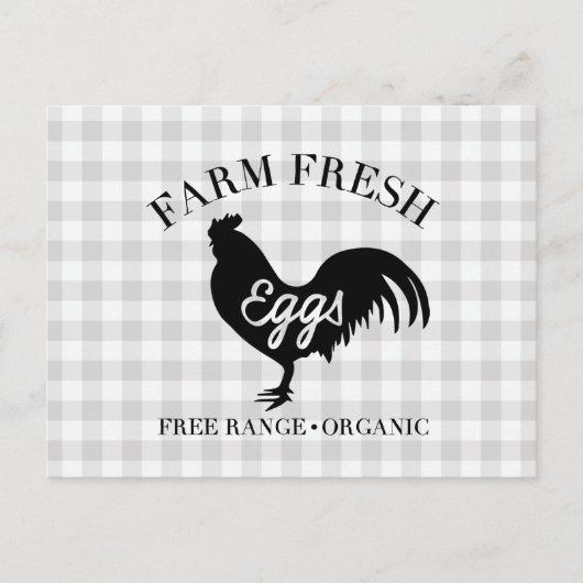 Boerderij Fresh Chicken Country Gingham Briefkaart (Voorkant)