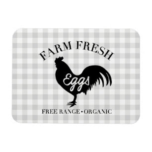 Boerderij Fresh Chicken Country Gingham Magneet