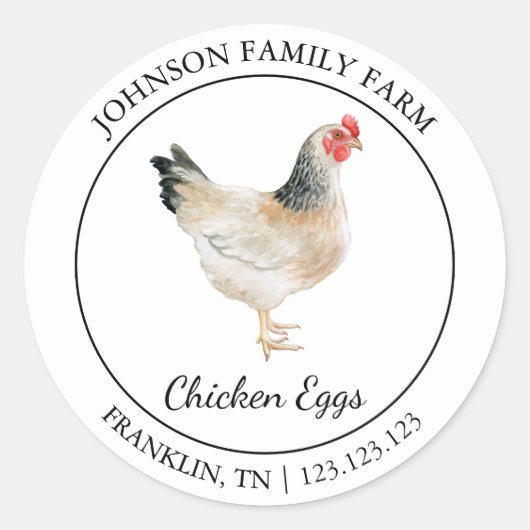 Boerderij Fresh Chicken Eggs Modern label (Voorkant)