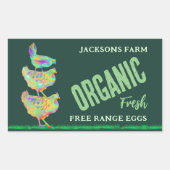 Boerderij Fresh Chicken Eggs Organic Free Range Rechthoekige Sticker (Voorkant)