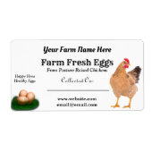 Boerderij Fresh Chicken Eggs White Carton Etiket (Voorkant)