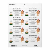 Boerderij Fresh Chicken Eggs White Carton Etiket (Full Sheet)
