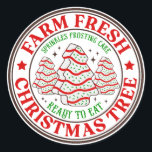 Boerderij Fresh Christmas Tree Frosting Cake Ronde Sticker<br><div class="desc">Perfect cadeau-idee voor mannen, vrouwen en Kinderen - Boerderij Fresh Christmas Tree Frosting Cake. Geweldige cadeau voor papa, moeder, opa, oma, broertje, zusje, neefje, nichtje, dochtertje, zoontje, vriendin, vriendje, ouderlijk, tandartsstudent / docent op Verjaardag / Kerstdag. Maak je collectie van game day accessoires voor hem en haar (hoodie, sweatshirt, ketting,...</div>