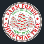 Boerderij Fresh Christmas Tree Frosting Cake Ronde Sticker<br><div class="desc">Perfect cadeau-idee voor mannen, vrouwen en Kinderen - Boerderij Fresh Christmas Tree Frosting Cake. Geweldige cadeau voor papa, moeder, opa, oma, broertje, zusje, neefje, nichtje, dochtertje, zoontje, vriendin, vriendje, ouderlijk, tandartsstudent / docent op Verjaardag / Kerstdag. Maak je collectie van game day accessoires voor hem en haar (hoodie, sweatshirt, ketting,...</div>
