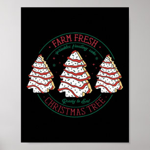 Boerderij Fresh Christmas Tree Frosting Frosted Ca Poster