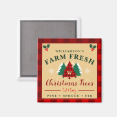 Boerderij Fresh Christmas Trees - Kerstpatroon Magneet (Voorkant / Achterkant)
