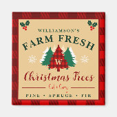 Boerderij Fresh Christmas Trees - Kerstpatroon Magneet (Voorkant)