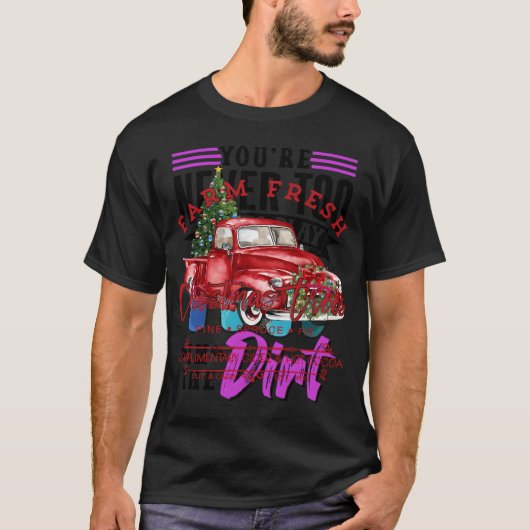 Boerderij Fresh Christmas Trees Rode Vrachtwagen X T-shirt (Voorkant)
