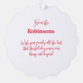 Boerderij Fresh Christmas Trees Truck Ornament Kaart (Achterkant)