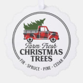 Boerderij Fresh Christmas Trees Truck Ornament Kaart (Voorkant)