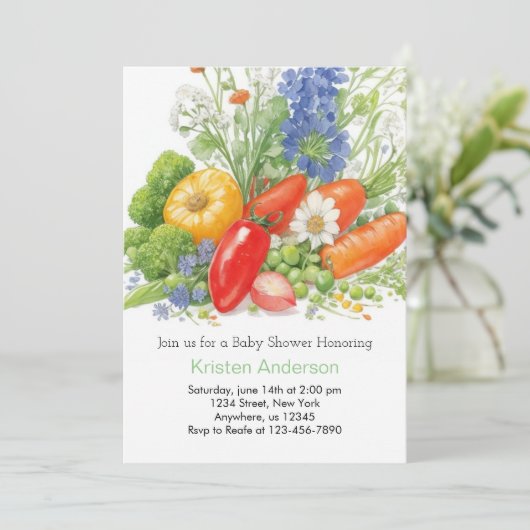 Boerderij-Fresh Delight Baby shower Kaart (Staand voorkant)