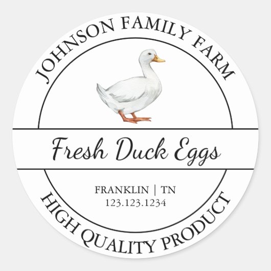 Boerderij Fresh Duck Egg White Label (Voorkant)