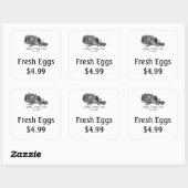 Boerderij Fresh Egg prijsetiketten aanpassen Vierkante Sticker (Vel)