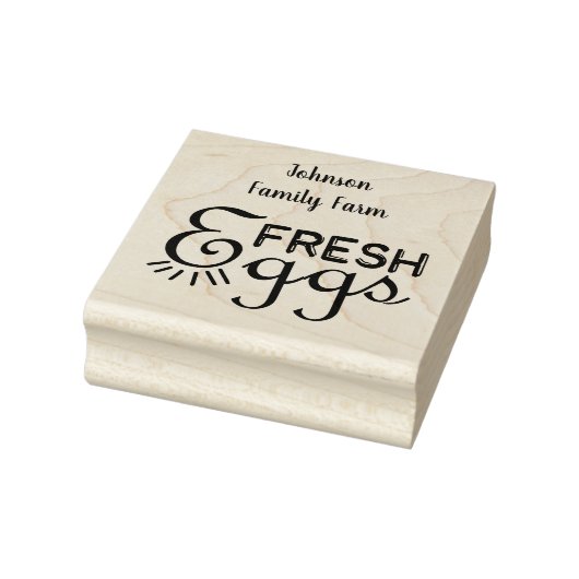 Boerderij Fresh Eggs Carton Naam toevoegen Rubberstempel (Stempel)