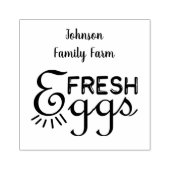 Boerderij Fresh Eggs Carton Naam toevoegen Rubberstempel (Afrduk)