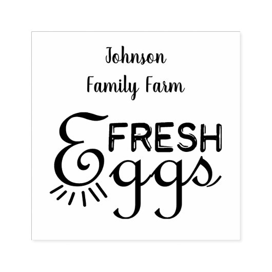 Boerderij Fresh Eggs Carton Naam toevoegen Rubberstempel (Afrduk)
