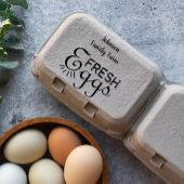 Boerderij Fresh Eggs Carton Naam toevoegen Rubberstempel