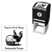 Boerderij Fresh Eggs Chick met rustieke mand Zelfinktende Stempel (In situ)