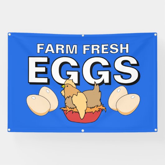 Boerderij Fresh Eggs Chicken Banner (Horizontaal)