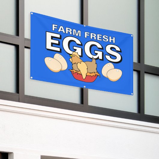 Boerderij Fresh Eggs Chicken Banner (Buitenkant Gebouw)