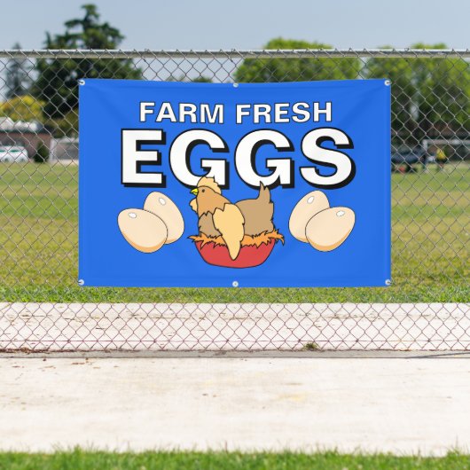 Boerderij Fresh Eggs Chicken Banner (Insitu)
