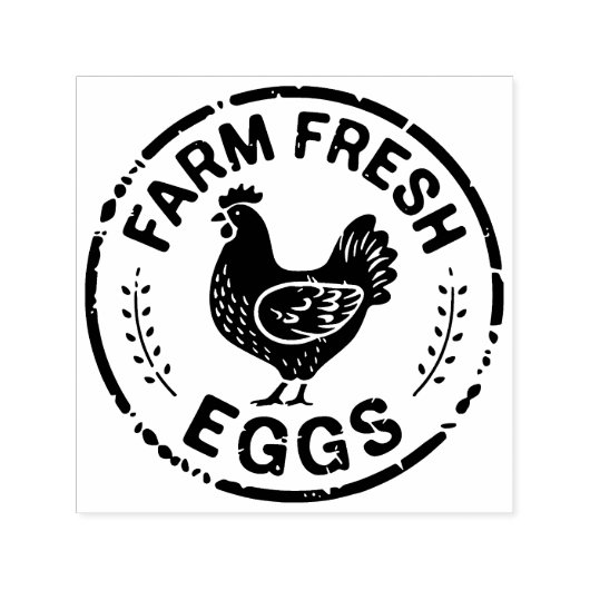 Boerderij Fresh Eggs Chicken Design Zelfinktstempe Zelfinktende Stempel (Design)