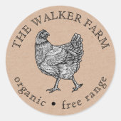  Boerderij Fresh Eggs Classic Ronde Sticker (Voorkant)