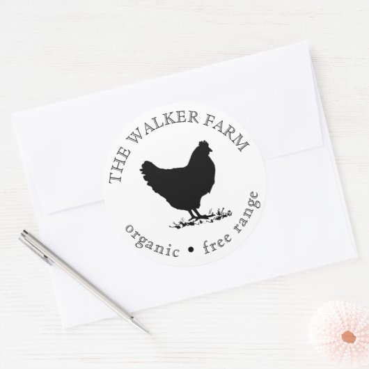  Boerderij Fresh Eggs Classic Ronde Sticker (Envelop)