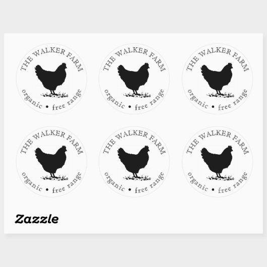  Boerderij Fresh Eggs Classic Ronde Sticker (Vel)