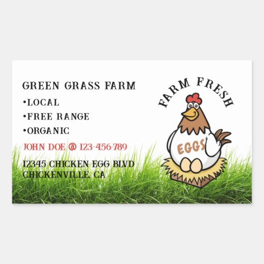 Boerderij Fresh Eggs Custom Egg Carton Label (Voorkant)